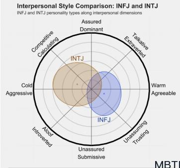 INFJ 和 INTJ 的區(qū)別體現：人際關系、友誼和伙伴關系